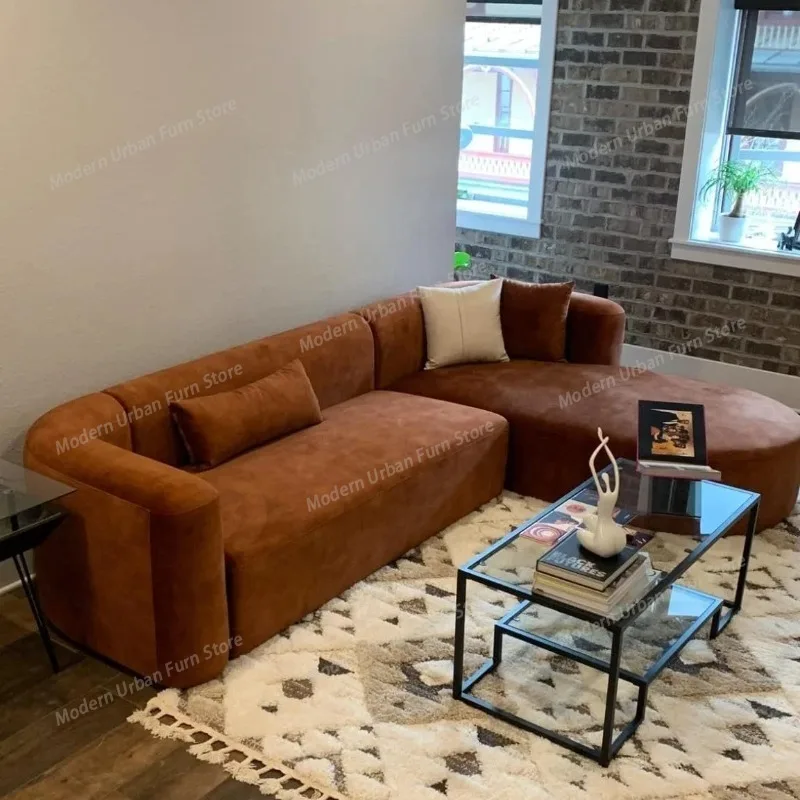 Living Room Velvet Sofa Couch with Chaise Lounge Upholstered L Shaped Couch for Apartment 3 Seater Sofas Chair