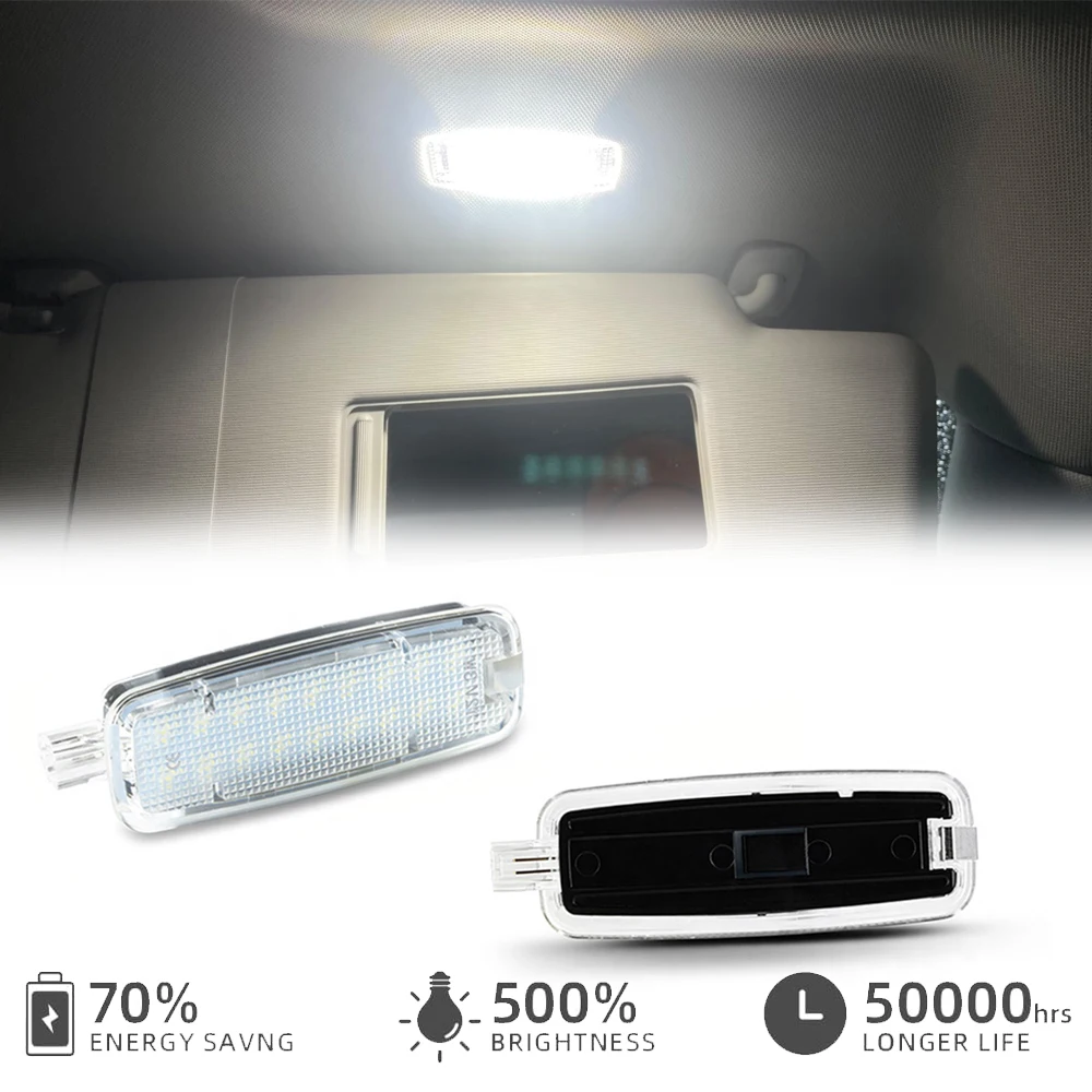 2Pcs LED Interior Sun Visor Vanity Mirror Light Car Front Dome Reading Lamp For Audi A3 RS3 A4 A5 S5 A6 A6L A7 A8 S8 Q5 TT TTS