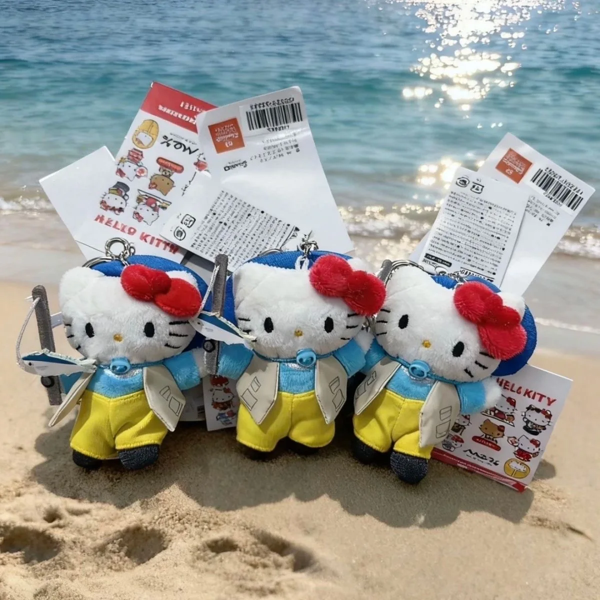 Nowa Kolekcja Outdoor Hello Kitty Pluszowe Zabawki Wędkarskie Breloczki Śmieszne Pluszaki Kotek Miękka Lalka Zawieszka do Plecaka Prezenty