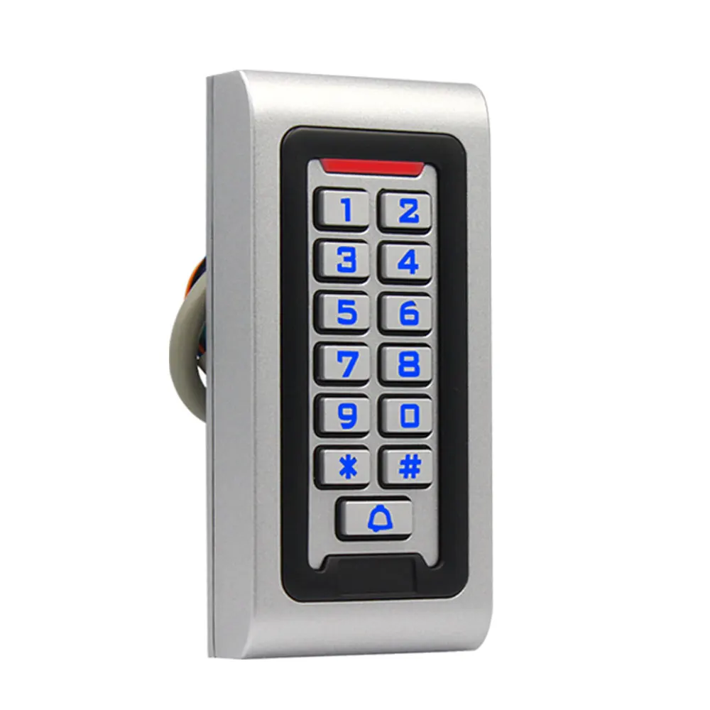 Contrôleur d\'accès RFID extérieur, clavier en métal de zinc, lecteur de carte, porte-clés pour système de contrôle d\'accès de porte, étanche IP67,