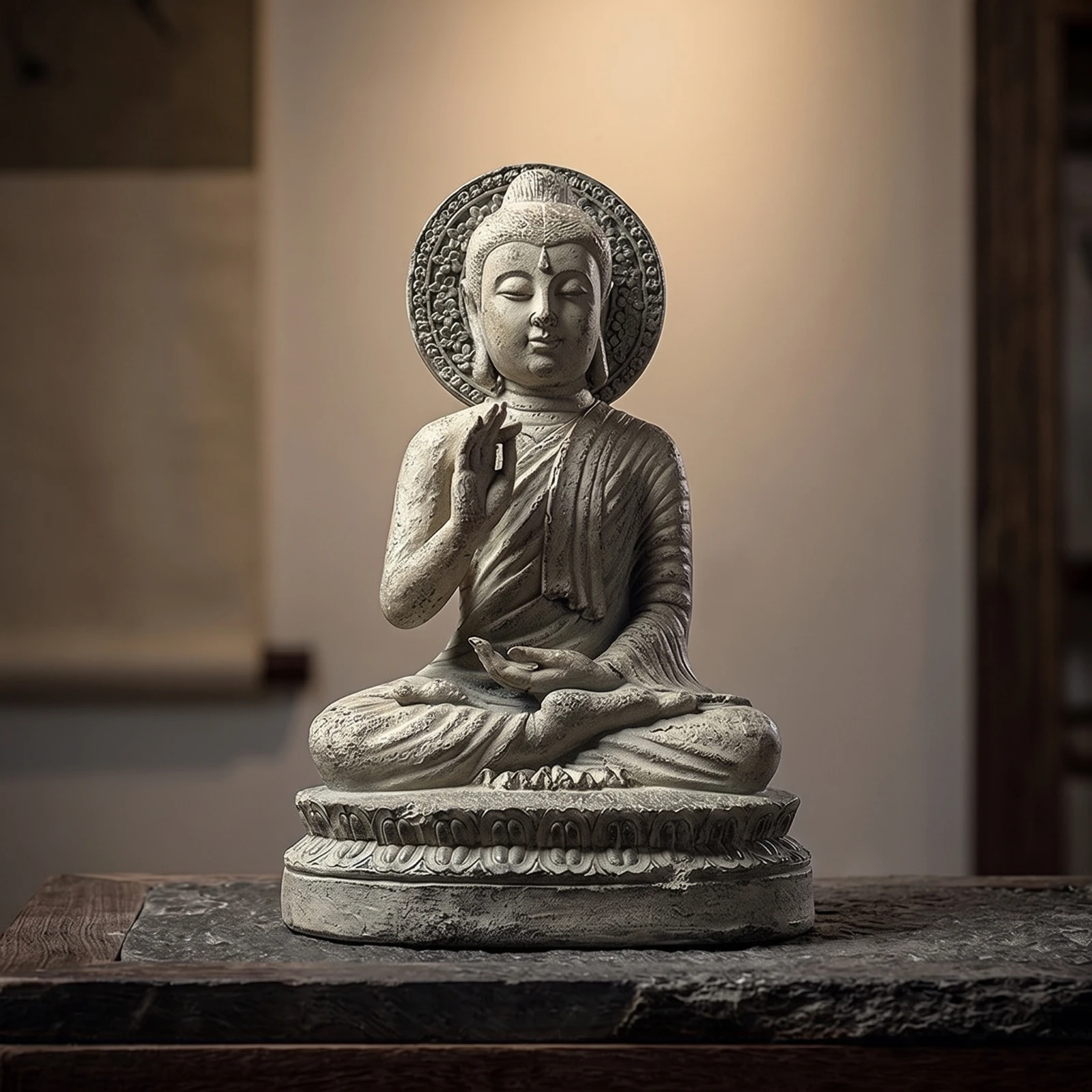 Seated Buddha Statue Zen Buddha Statue Serene Compact for Meditation Practitioners, Tea Room, Office Desk