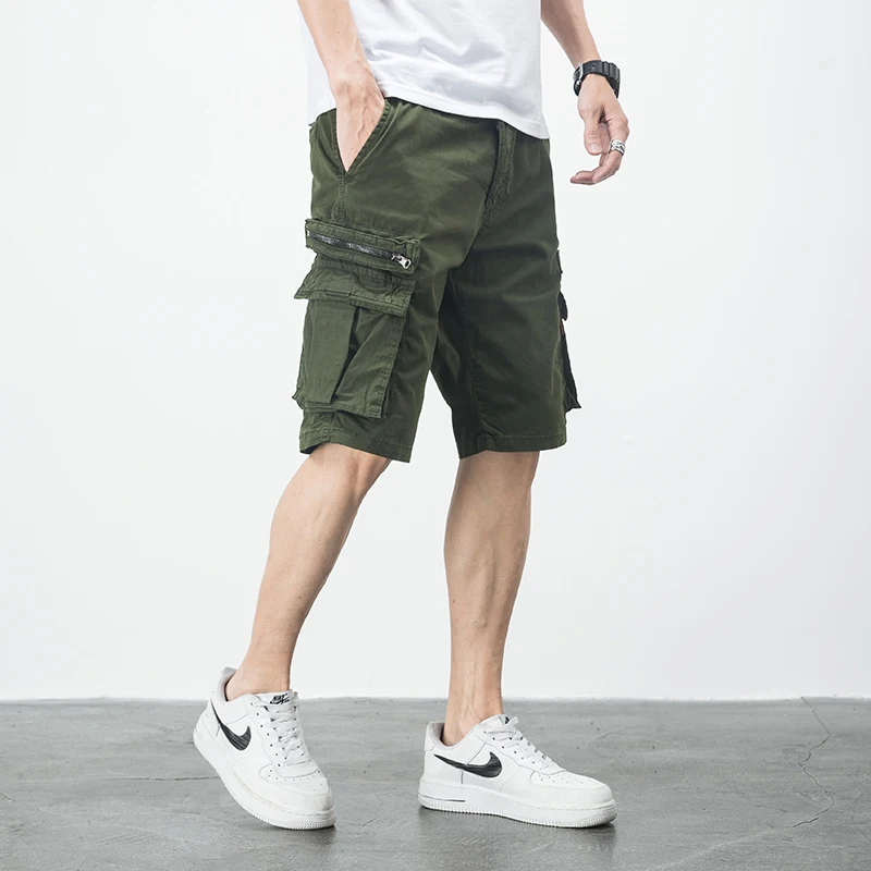 CAAYU Mens Cargo Shorts Men 2022 Summer Side Pockets Hip Hop Japanese Streetwear Male Multi-pocket Pants Casual Shorts for Men