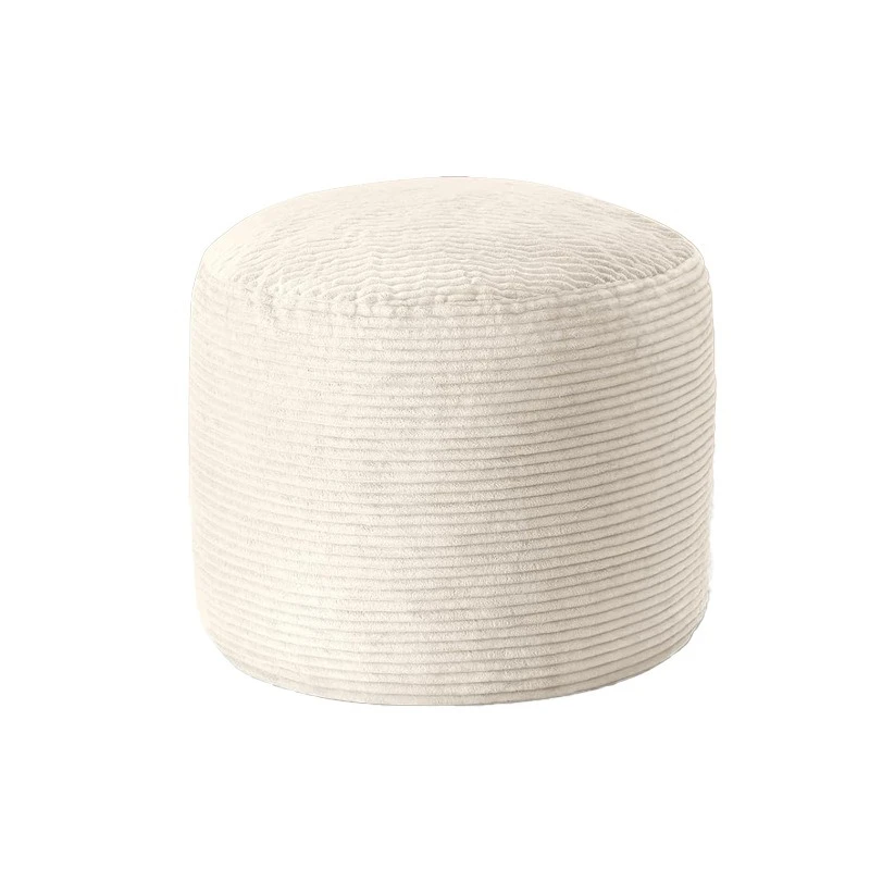 Sponge granular round sofa footstool compressible corduroy, shoe changing stool removable futon seat cushion