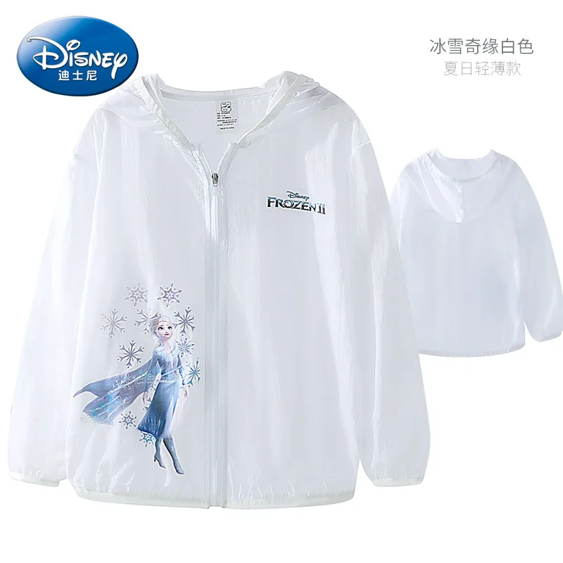 Disney Children\'s Sunscreen Clothing Girls Summer Thin UV 2024 New Breathable Sunscreen Functional Kids Skin Protection Coats