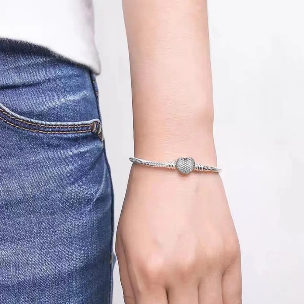 جديد الأصلي 17-20 سنتيمتر الحب ثعبان سلسلة الزركون أساور صالح Charms بها بنفسك السحر عيد ميلاد مجوهرات الأصدقاء والأقارب الهدايا #4