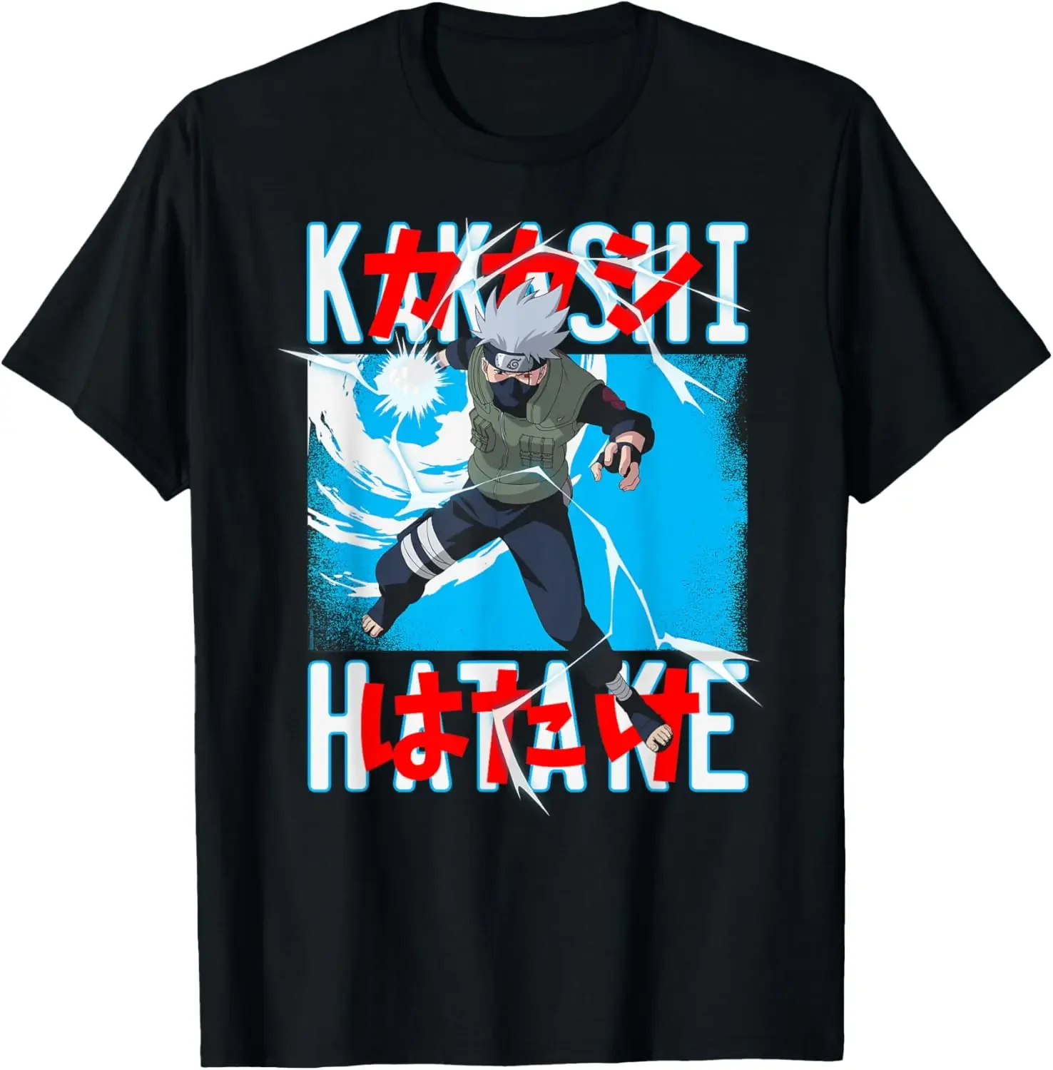 

Original MINISO Naruto Shippuden Kakashi Throwing Lightning Anime T-Shirt