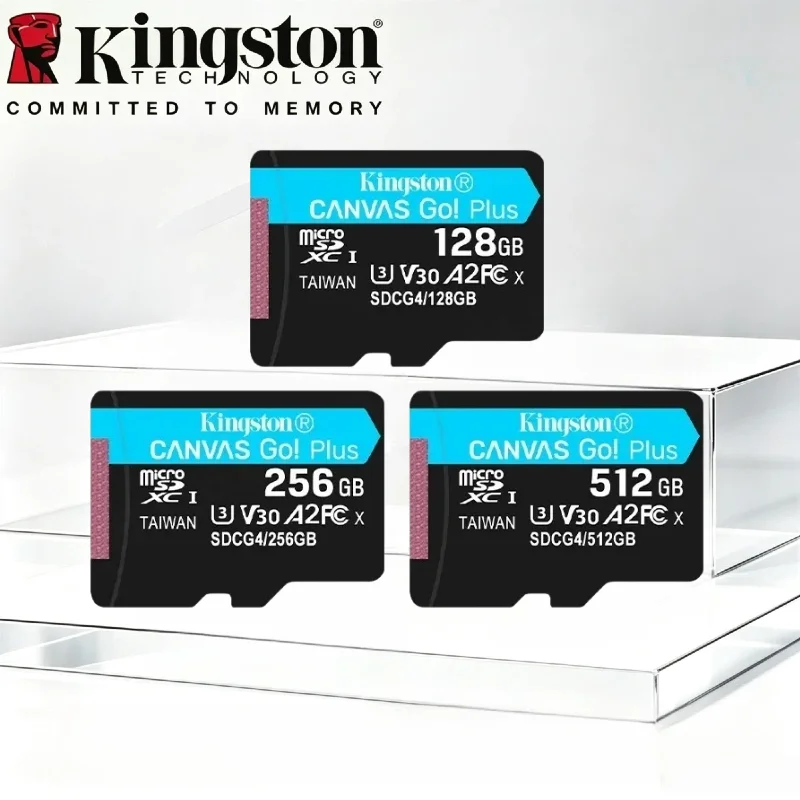Kingston V30 U3 Micro SD Flash Card Canvas Go Plus TF Memory Card 64GB 128GB 256GB 512GB 170MB/s For Cell Phones