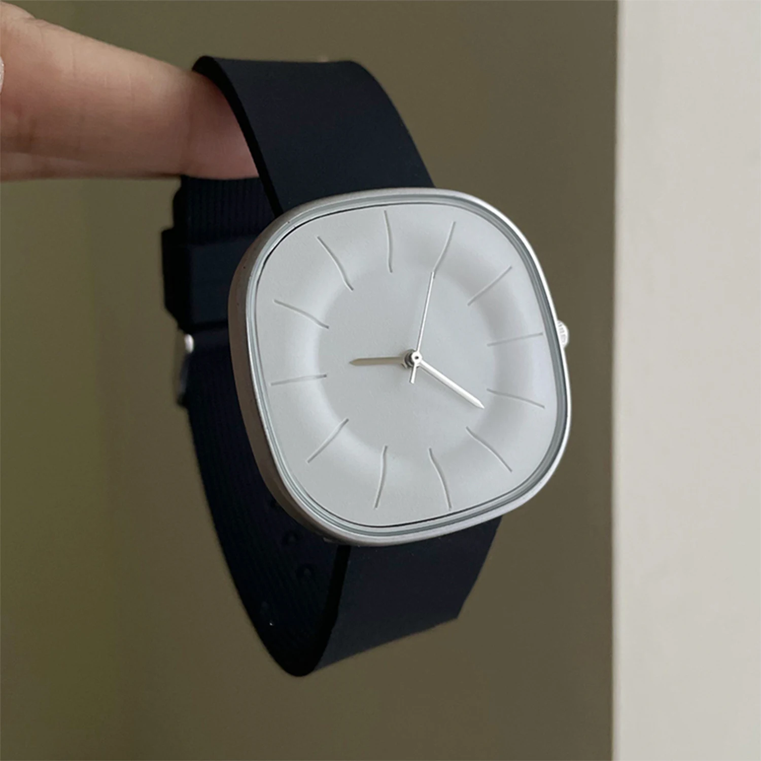 Luxury-inspired Dopamine Square-Face Watches for Women Silicone Strap, Waterproof Quartz Movement Women's Watch Student Gift image 6