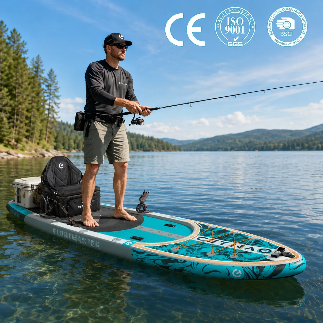 New Inflatable Boat Two Chamber Design 600lb Fishing Paddle Board Inflatable Stand Up Paddle Board Sup Boat With Accessories