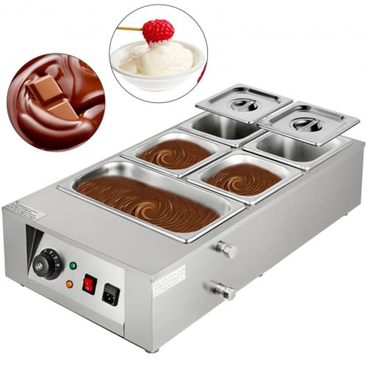 New Commercial Chocolate Melting Pot Large Capacity Water Insulation Plug Powered 220V