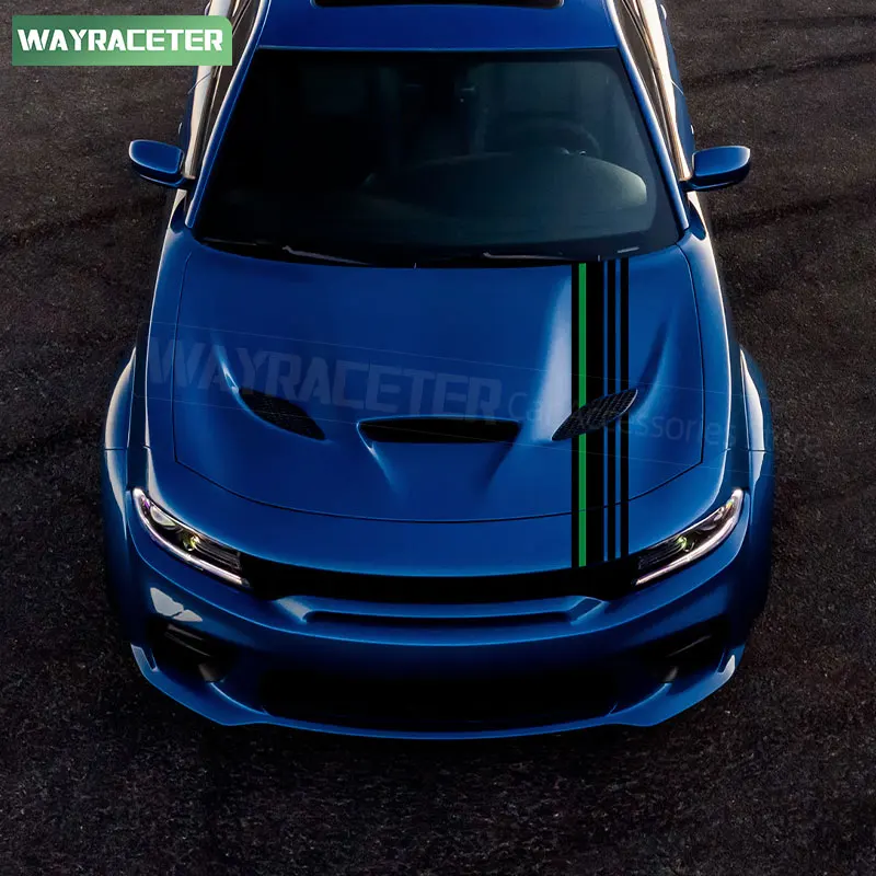 ملصق خطوط لغطاء المحرك ، طبعة حزمة برتقالية بنصف نصفي ، ألياف الكربون ، الفينيل ، شاحن دودج ، SRT ، Hellcat ، شيطان SXT ، إكسسوارات