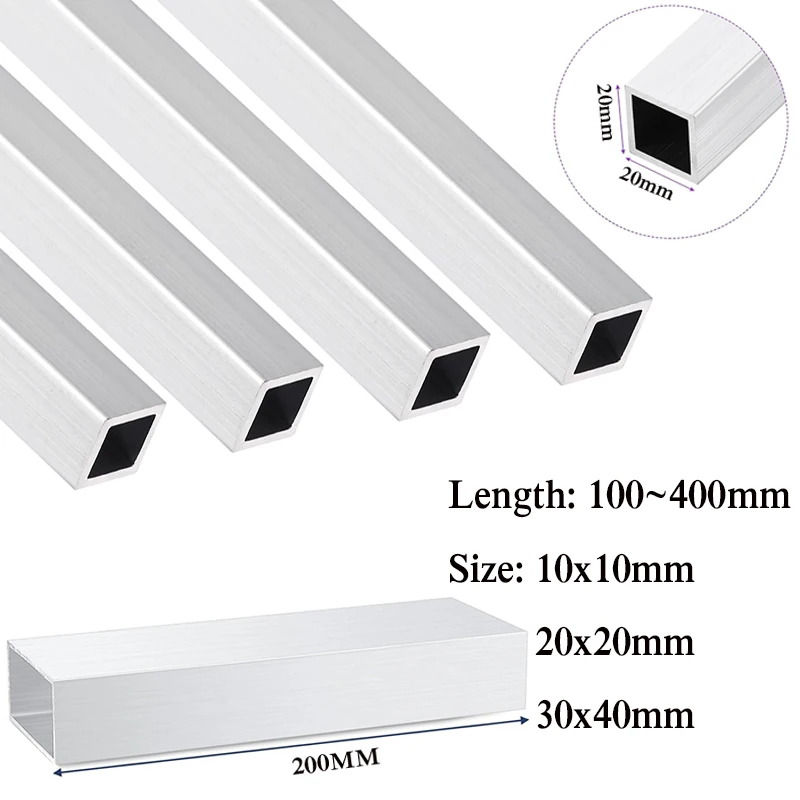 10x10mm 20x20mm 30x40mm Rectangular aluminum tube profile  Aluminum alloy square pipe Complete specifications Widely useds