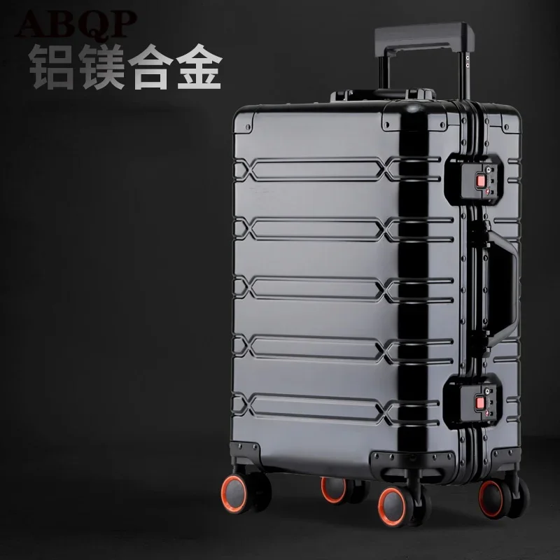 XQ Aluminum Alloy Trolley Case 20 Inch Female Boarding Suitcase 24 Inch 29 Inch Male Metal Password Rolling Luggage Unisex