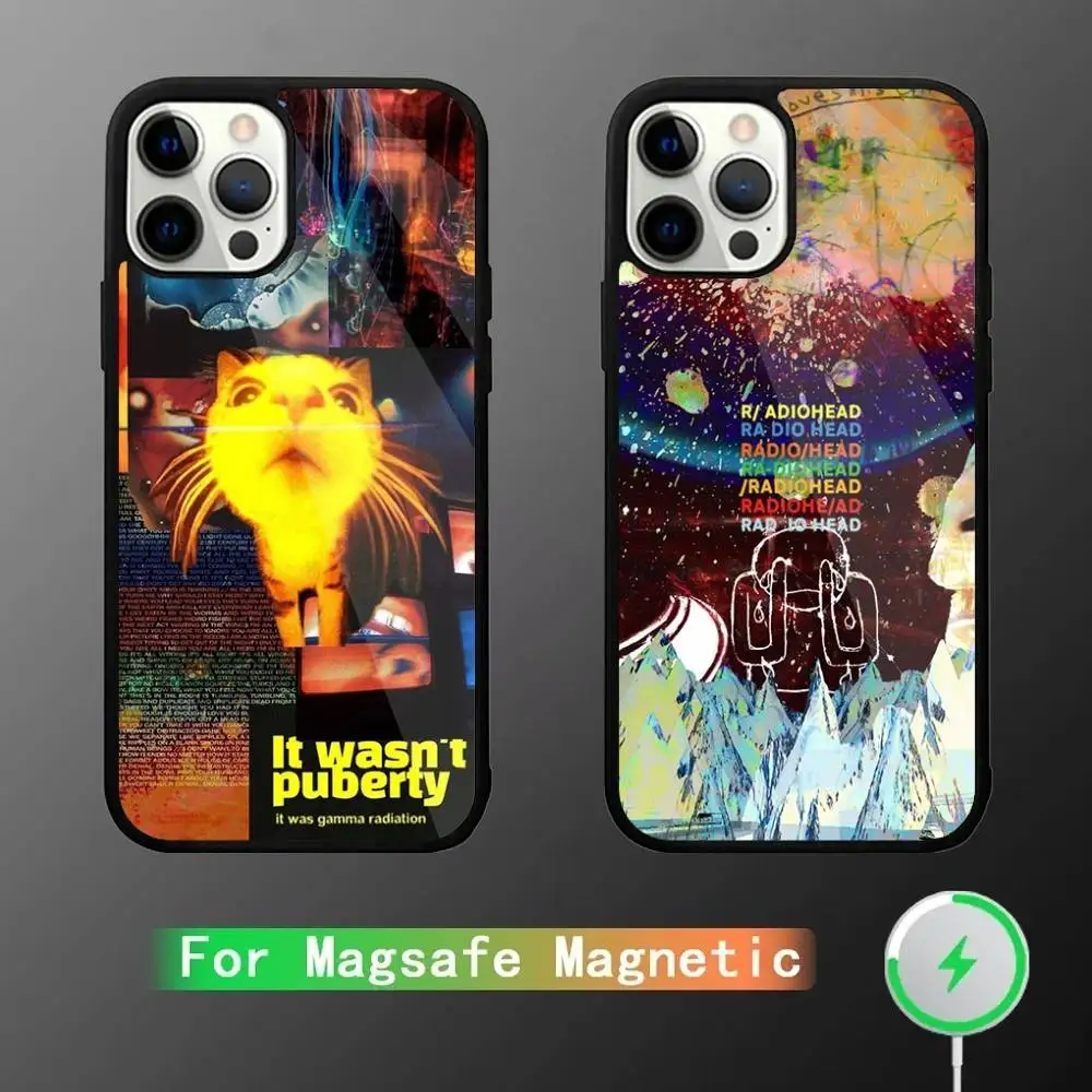 

R-Radiohead Rainbow Fish Cat Phone Case For iPhone 16,15,14,13,12,11,Pro,Max,Plus,Mini,SE New Magsafe Magnetic Wireless Charging