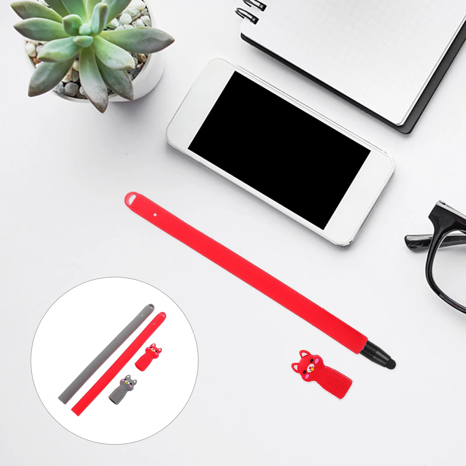 

2 шт. силиконовые чехлы для стилусов премиум-класса, защитные, нескользящие, предотвращающие протечки, для Pencil 2, долговечные, гладкие, приятные для кожи