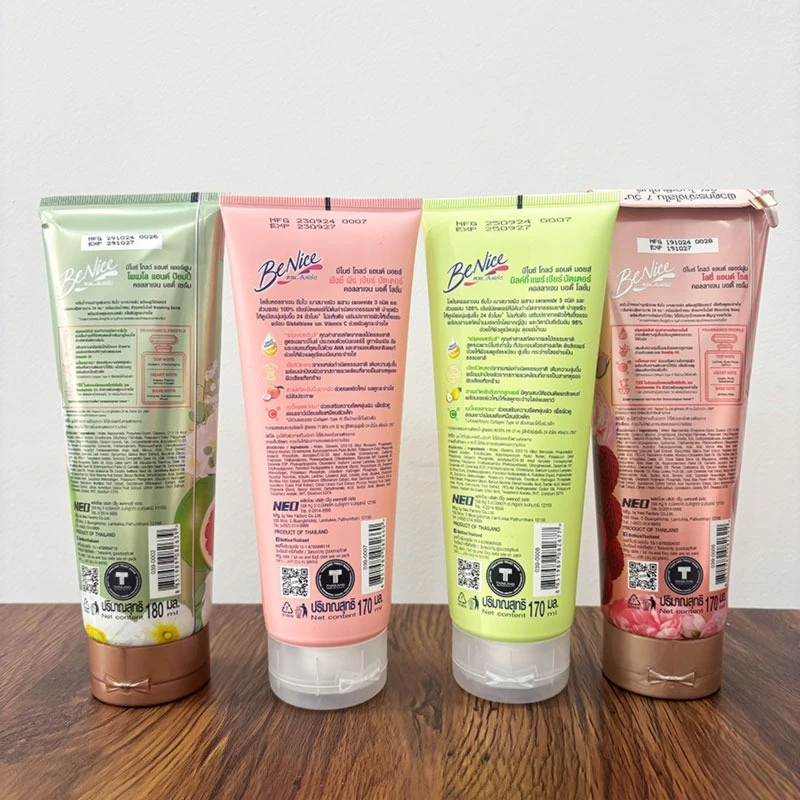 Benice Body Lotion 170ml, Lychee Rose & Grapefruit Peach Scent, Brightening & Hydrating, Refreshing Non-Greasy, Thailand