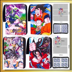 Collection de cartes Dragon Ball Anime, livre de rangement de cartes à glissière, album de jeu, cadeau d'outils, Son Goku, Vegeta, 4/9 grilles