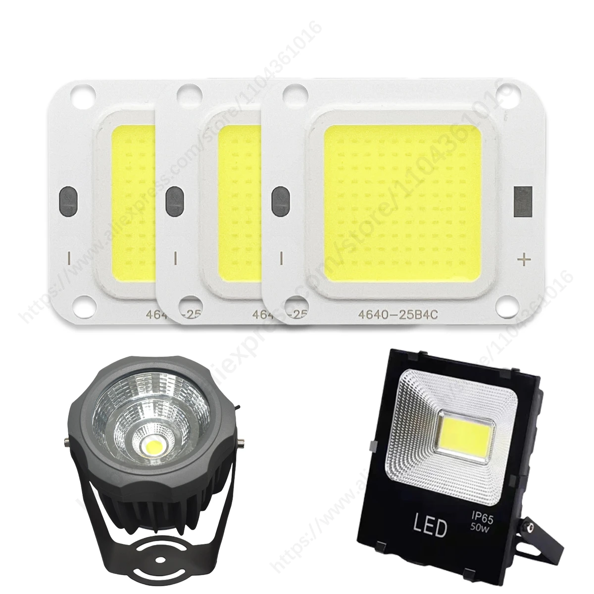 

High Power 12V 30V 50W COB LED Projection Lamp Chip Light Spotlight Floodlight Garden Square Light LED Beads Floodlights