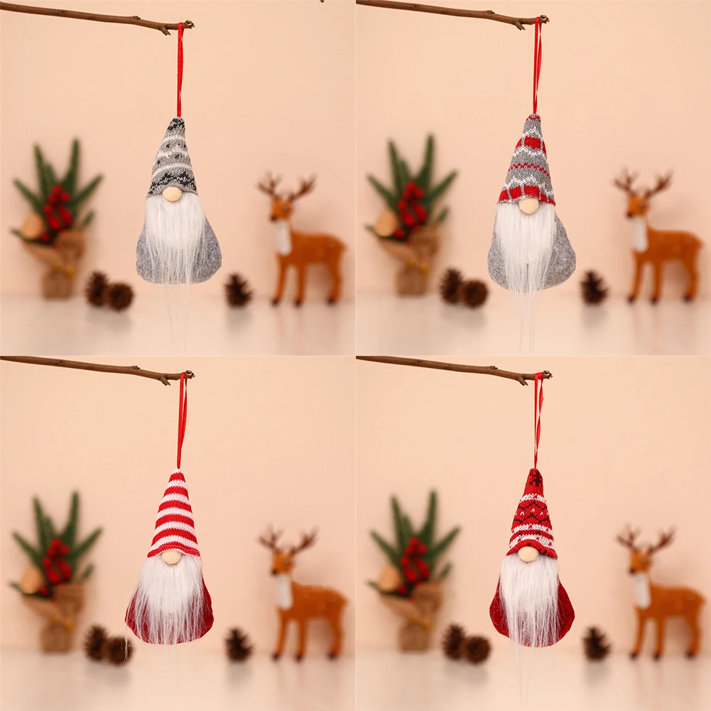 Santa Faceless Gnome Doll Xmas Tree Hanging 16 X 7 X 5cm Adorable Christmas Dinner Dwarf Festive Atmosphere Home