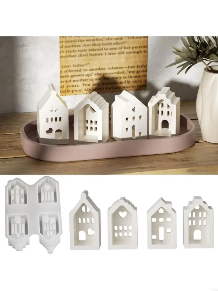 4 Cavity House Silicone Mold Suitable for Handmade Decorations Soap Crafting Nonstick Design Safe Texture