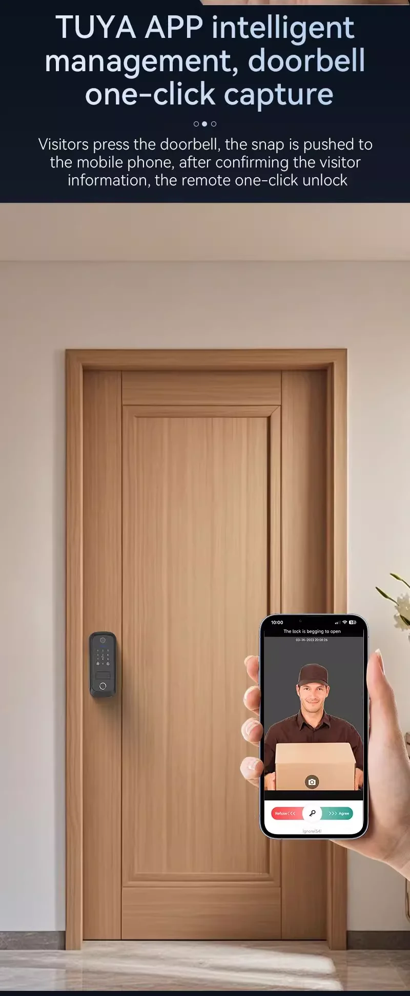 Camera Peephole Smart deadbolt door lock TTlock tuya wifi Fingerprint Code Alexa Google home Digital door lock