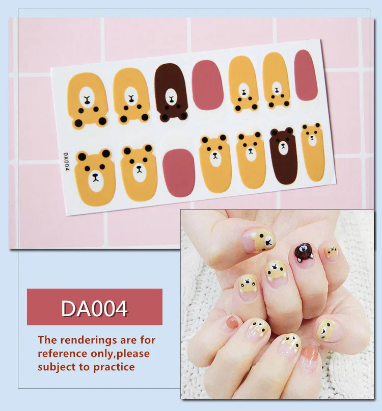 Baking Free Fashion Plaid Nail Sticker unghie unghie dei piedi Applique per unghie resina unghie Non distruttive strumento per Manicure ecologico