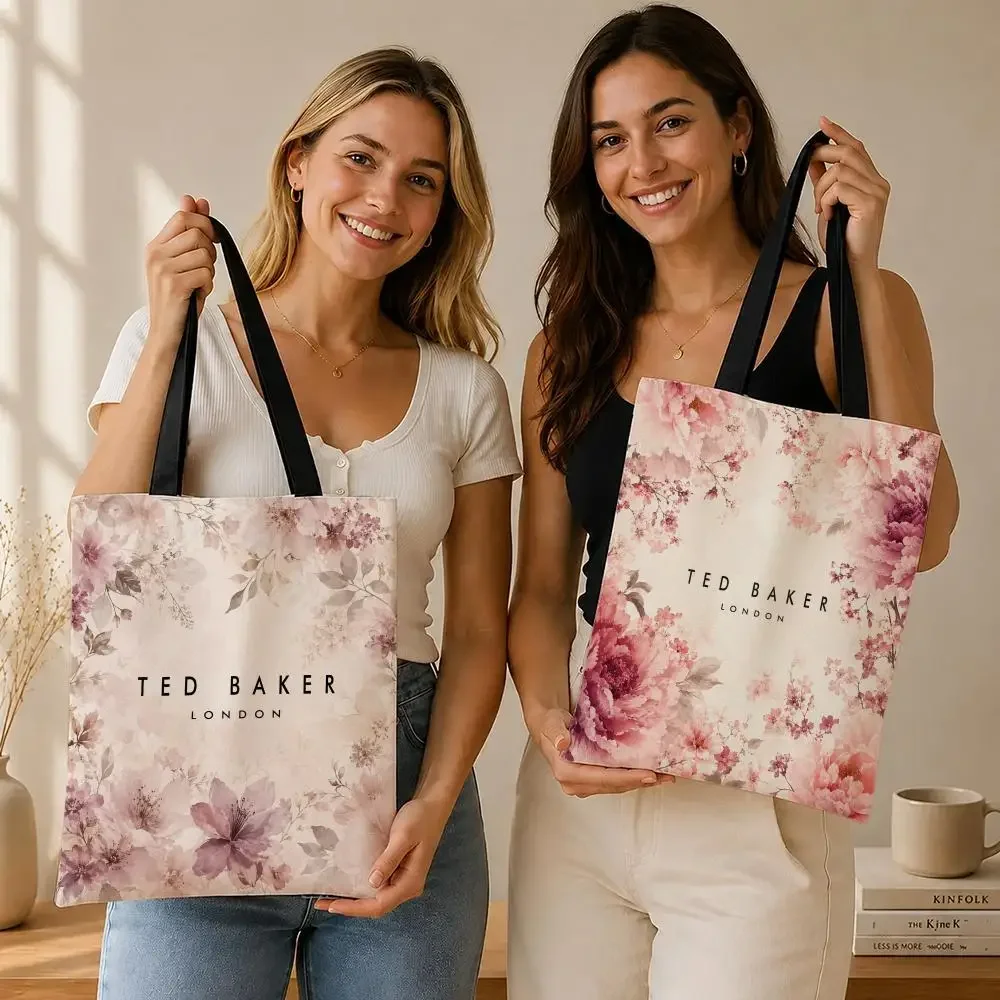 Fashion Brand T-Ted B-Baker Storage Bags Canvas  bag, suitable for work, school, and daily commutes, reusable shopping bag