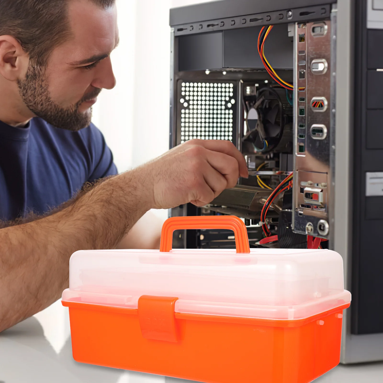 Multi-Function Tool Box Wear-Resistant PP Large Capacity Storage Case Convenient Tool Organizer Portable Holder