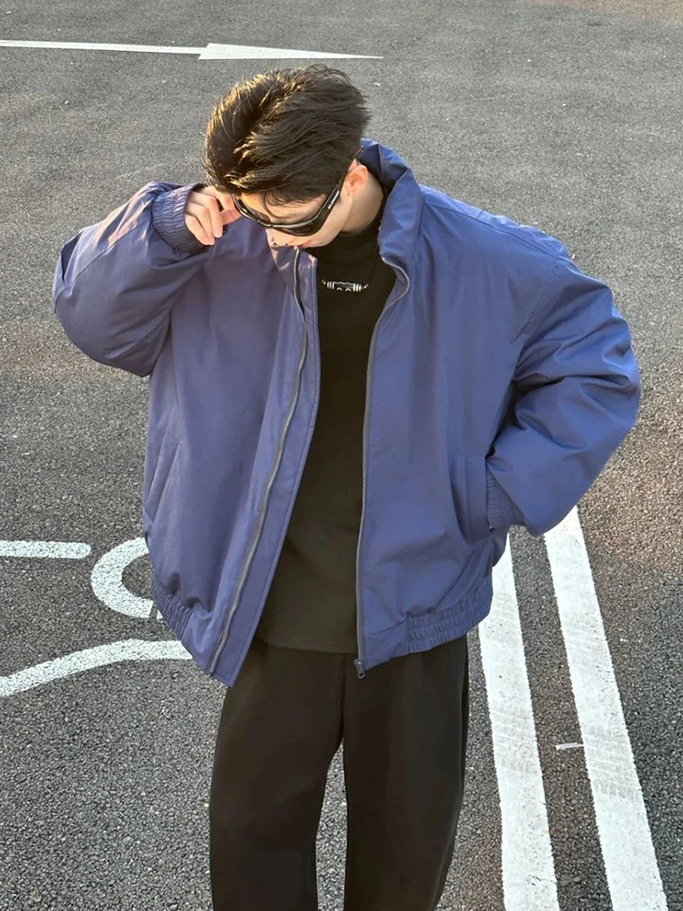 

Cotton Flight Jaet Men's Winter Warmth Anti-Cold Stand Collar Baseball Cotton Clothes Loose Fit Youth Trend Polyester Fiber