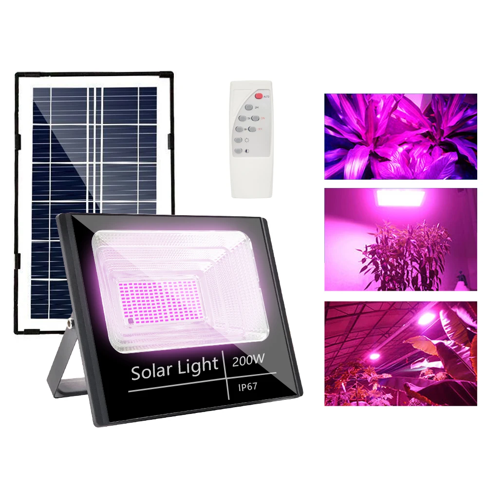 식물 조명 200W Led 태양광 성장등 IP66 피토 램프 풀 스펙트럼 전구 수경재배 등 온실 꽃 씨앗 성장 텐트