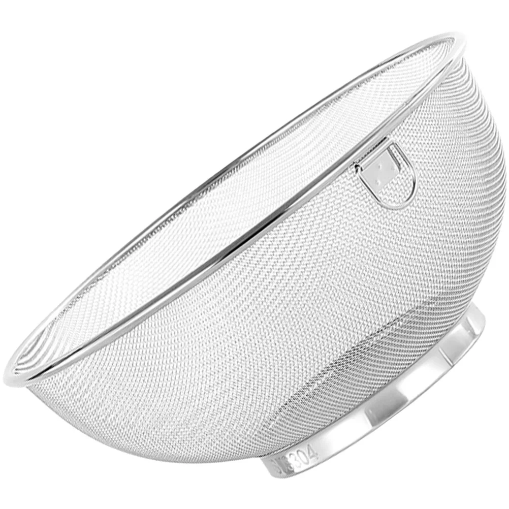 

18Cm Stainless Steel Food Strainer Basket Heavy Duty Drain Container for Kitchen Rice Washing Outdoor Camping Use