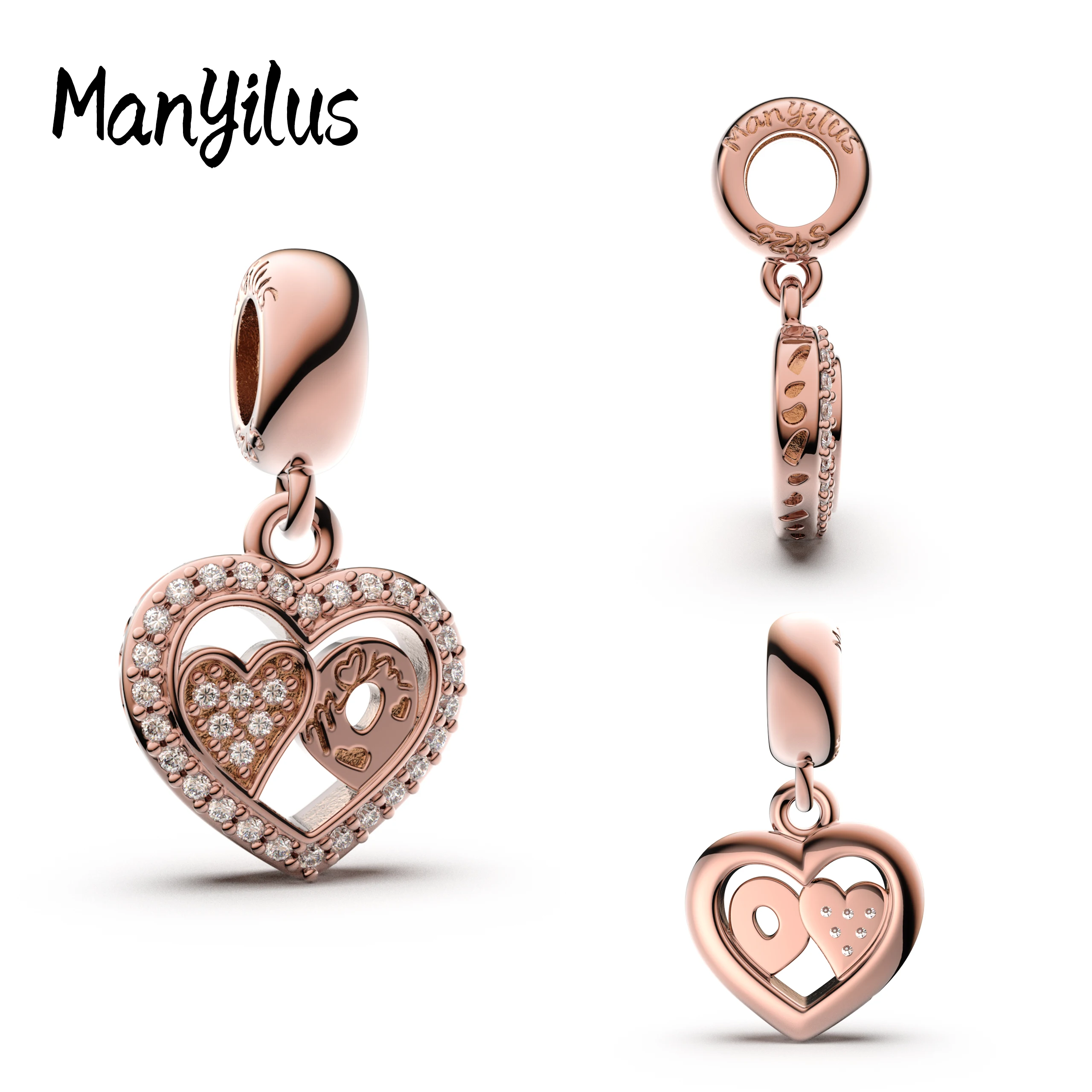 

Manyilus 2025 Mom's Heartfelt Sweet Words Charms S925 Sterling Silver Charms Beads For 925 Original Bracelet Diy Jewelry Gift