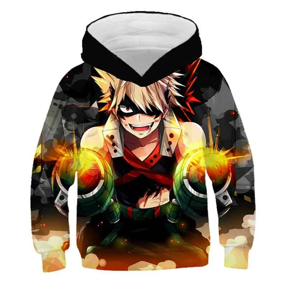 4-13Y Children My Hero Academia Cosplay Todoroki Anime Hoodies Himiko Toga Boy Girl Hooded Sweatshirts Boku No Izuku Midoriya