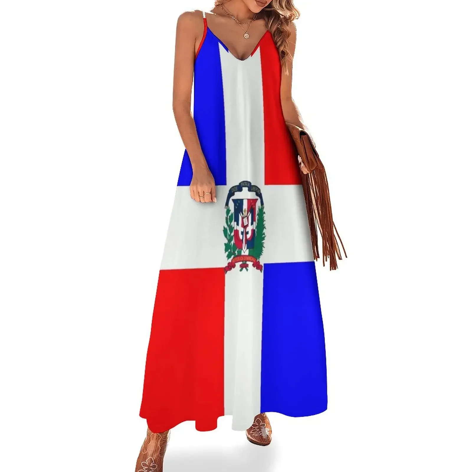 

Flag of Dominican Republic Sleeveless Dress beach outfits for women summer women's suit