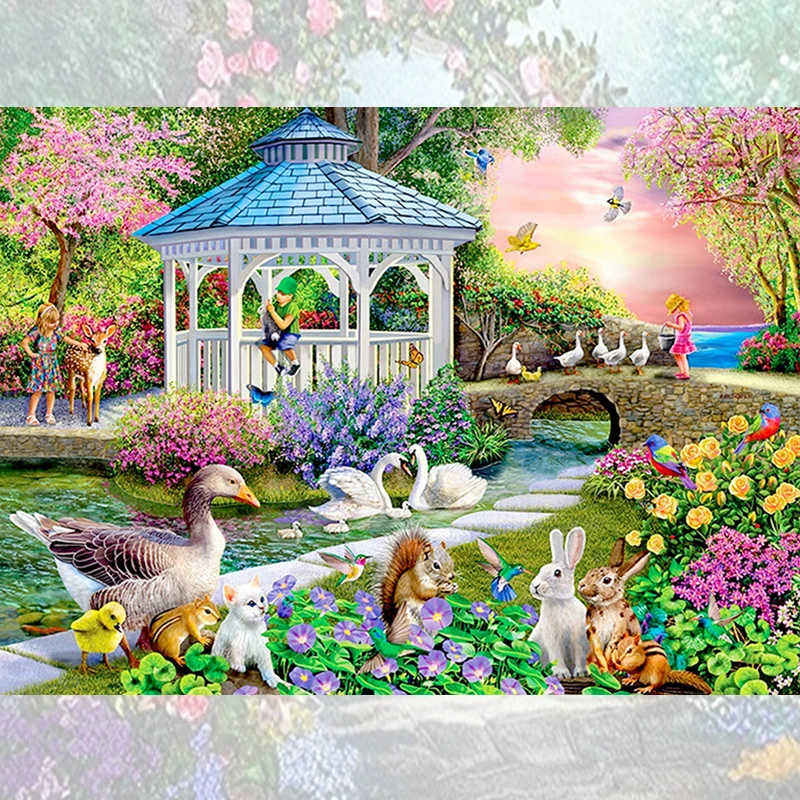 5D nuova collezione 2024 diamante ricamo giardino scenario mosaico arte kit pittura diamante scenario punto croce regalo