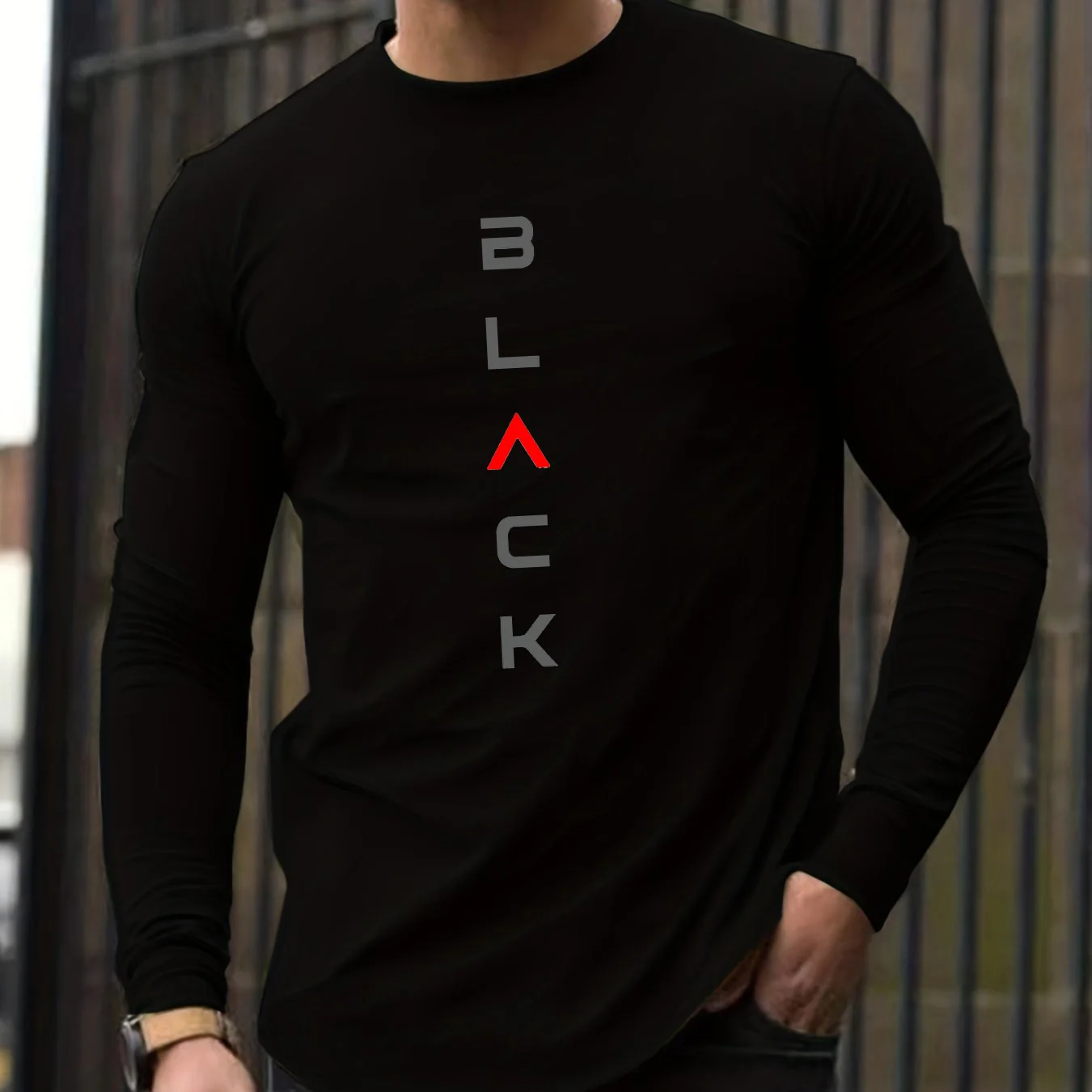100% pure cotton men's long sleeved round neck loose casual 