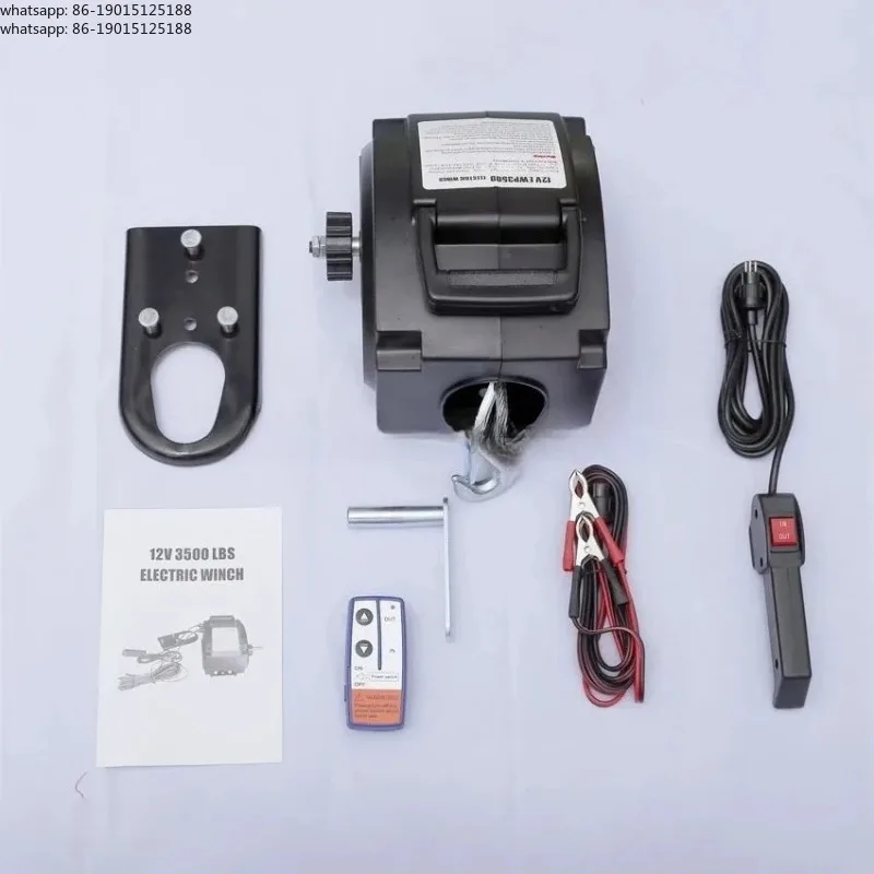 Electric Winch 3500lbs Portable Yacht Small Crane Tractor Portable Wireless Remote Control