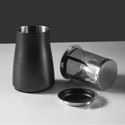 3 in 1 Coffee Powder Filter Powder Cup Stainless Steel Coffee Powder Sifter with Lid Bean Grinder powder Cup Coffee Brewing Tool