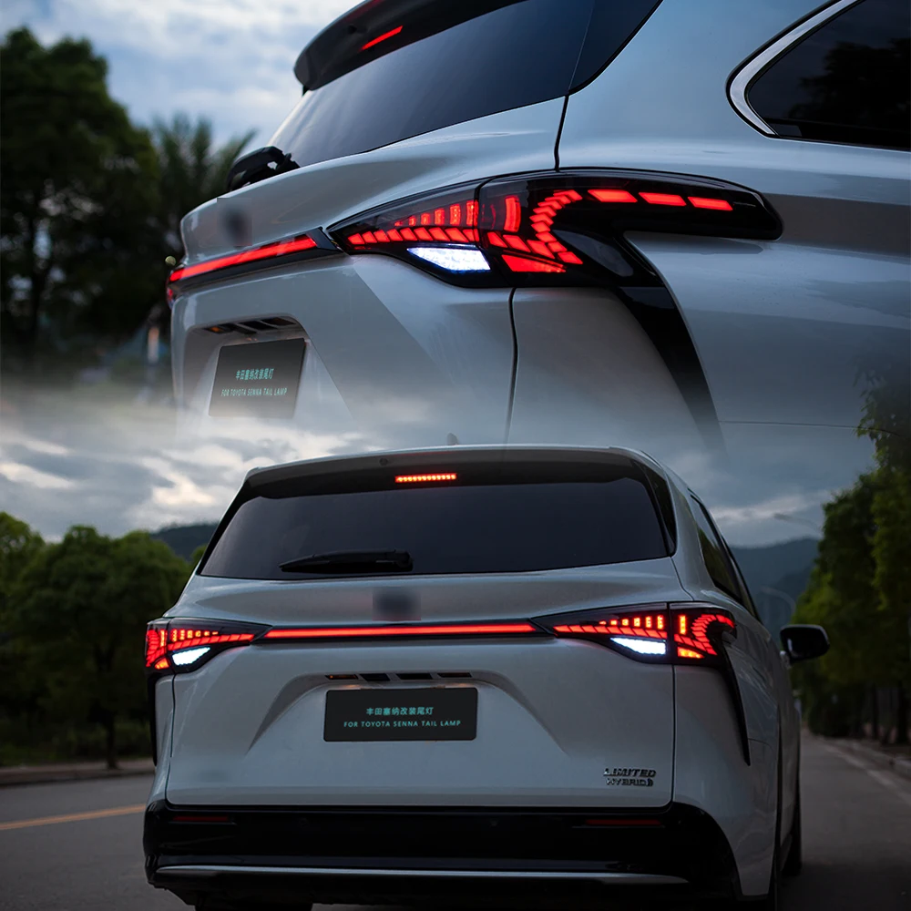 

LED Tail Lights for Sienna 2021-2022 - DRL/Running/Turn/Brake/Reverse/Parking, Black Housing