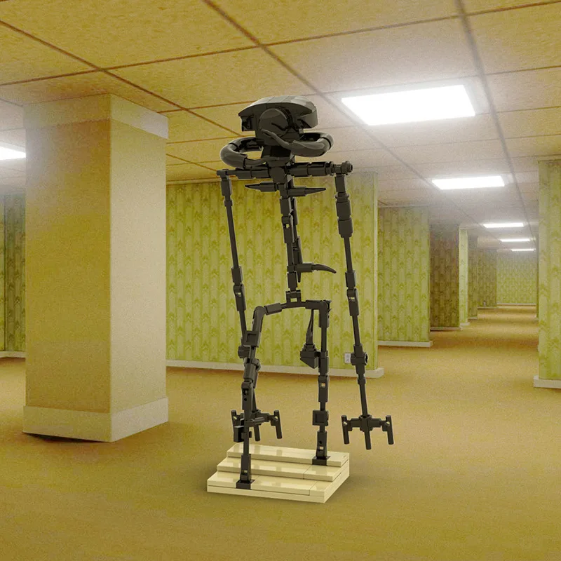 143PCS Horror Game Backroomeded Dark Room Bacteria Monster Cable Man Building Blocks Model Toy Holiday Gift