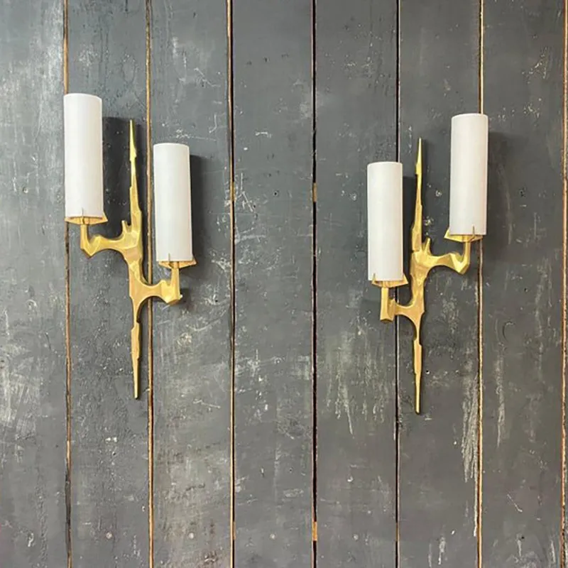 High-End Light Luxury Wall Lamp, Living Room Background Wall, Aisle Lamp, Post-Modern All Copper Bedroom Bedside Lamp