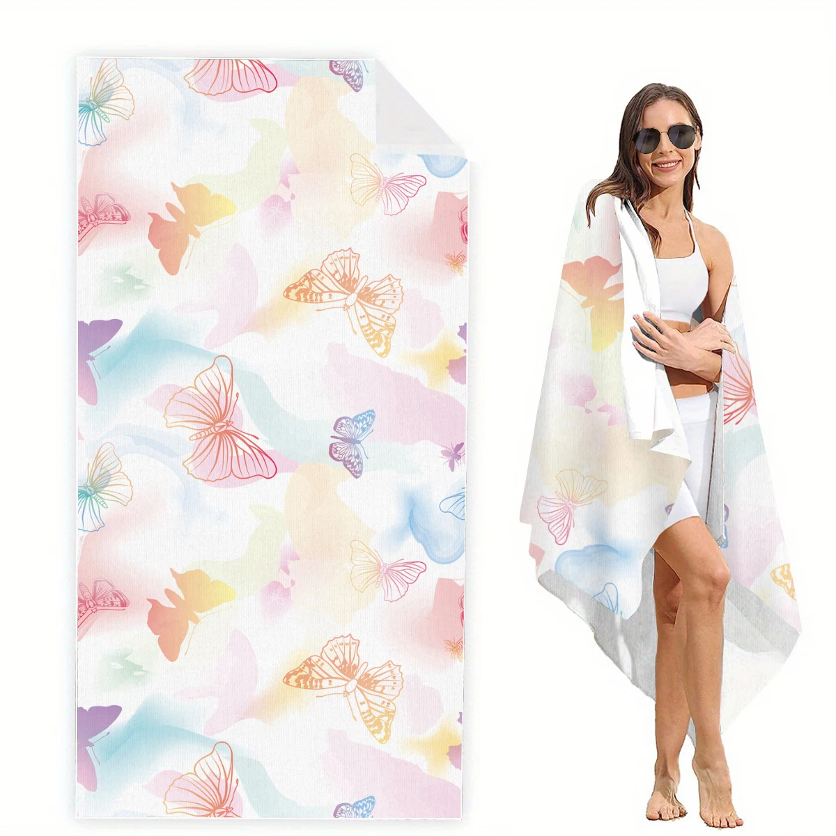 Polyester Beach Towel - Multi-functional Towel for Swimming, Fitness, Camping, Yoga, Travel and Beach Activities 4