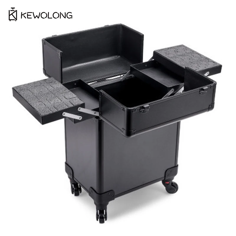 Rolling Makeup Case for Artists, Large Capacity Multi-layer Cosmetic Trolley for Tattoo Nail Eyebrow, Fast Shipping