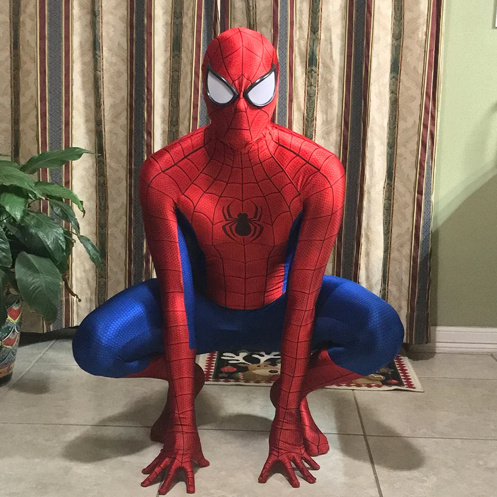 NEW Peter Parker Spiderman Costume Cosplay Superhero 3D Printed Spandex Cosplay Halloween Costume Spider Bodysuits Adult Kids