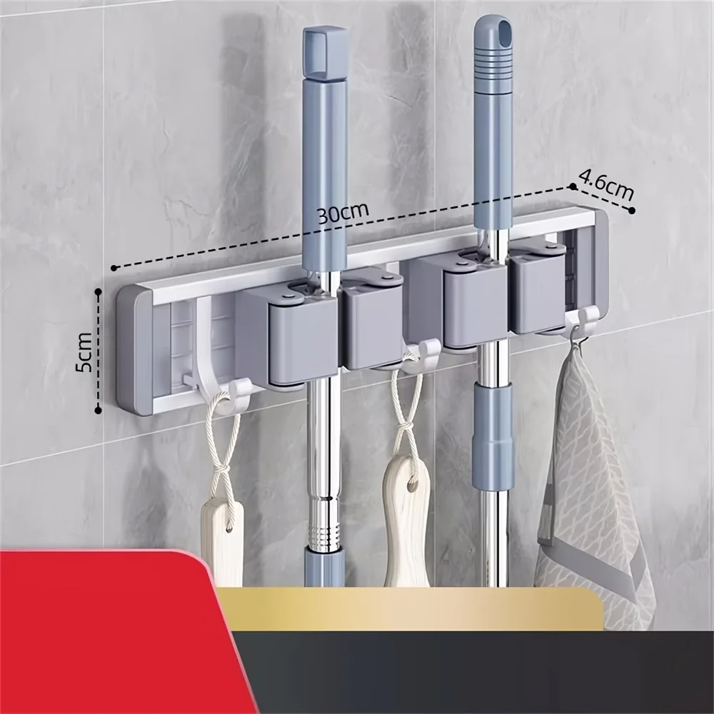 1 Piece Bathroom Kitchen Garage Storage Rack Mop Clip Rack Artifact Mop Wall Clip Broom Mop Hook Buckle Home Accessories