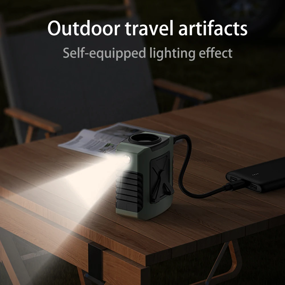 

Подвесной шейный вентилятор емкостью 8000 мАч с блоком питания, вентилятор с сильным воздушным потоком, 4-скоростной уличный электрический вентилятор для кемпинга, путешествий, пешего туризма