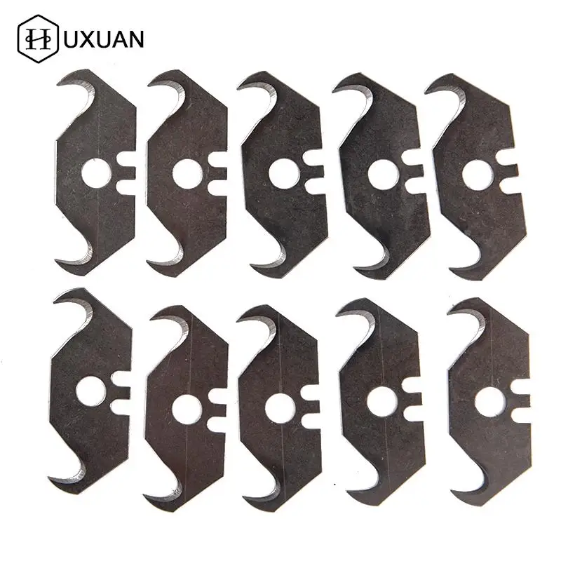 10pcs Heavy Duty Steel Hook Blades Utility Spare Parts Pocket Pointed Blade Tool