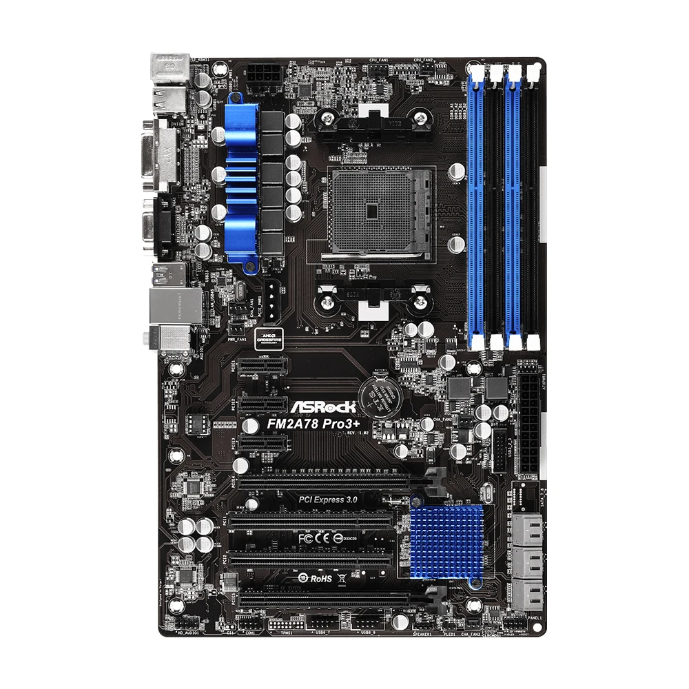 Placa-mãe ASRock FM2A78 PRO3 + com suporte para processadores Socket FM2 + 95W / FM2 100W 32GB DDR3 2400MHz AMD A78 Mainboard