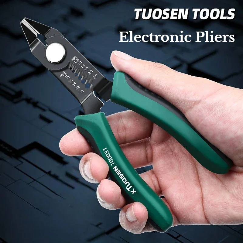 

TUOSEN Multifunctional Grinding Diagonal Stripping/Wire Stripper Pliers Side Cutter New Hot Sale Built-in Spring Type Hand Tool