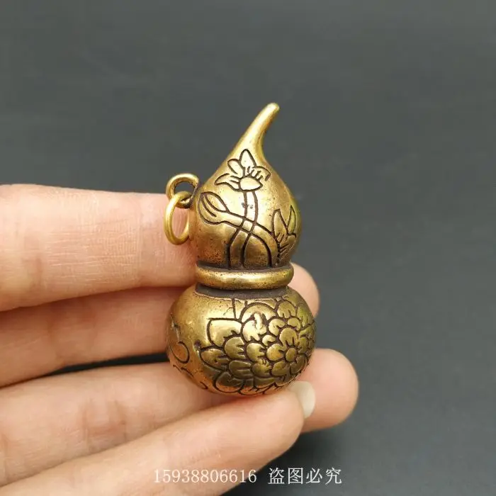 Special antique copper miscellaneous collection imitation antique brass money gourd small pendant antique